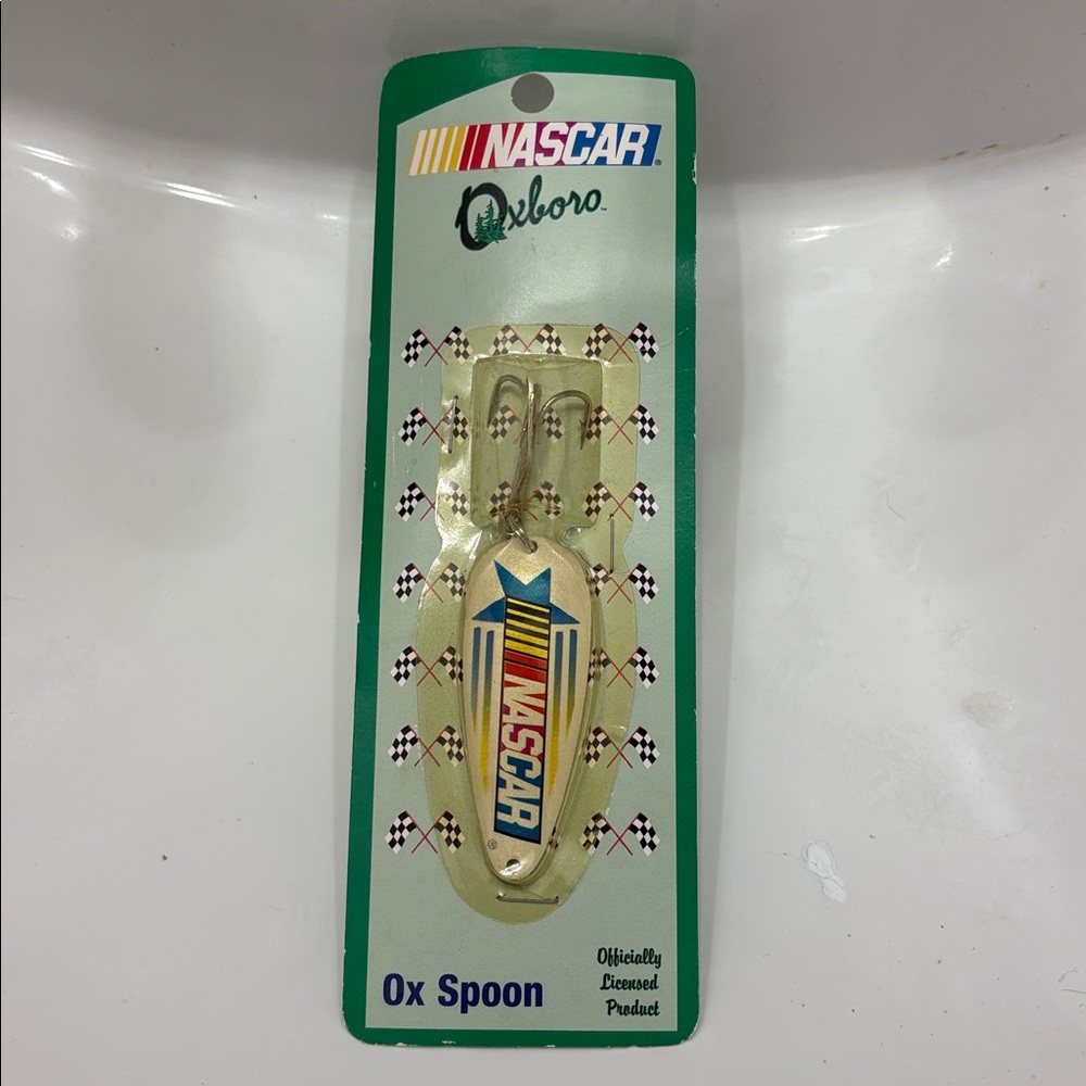 NASCAR Ox Spoon fishing Lure with Gold and Blue Design